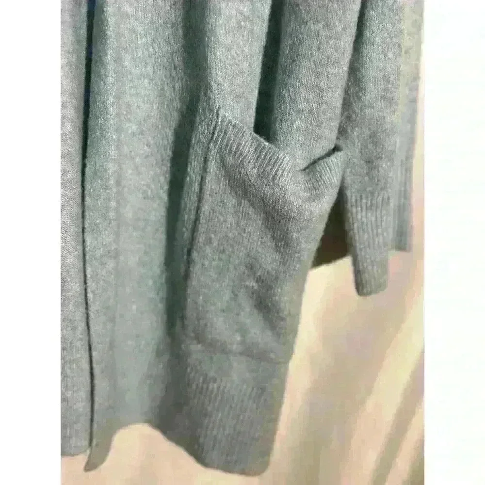 Loft Sweater Women's‎ XL Blue Cardigan Open Front Long Patch Pockets
